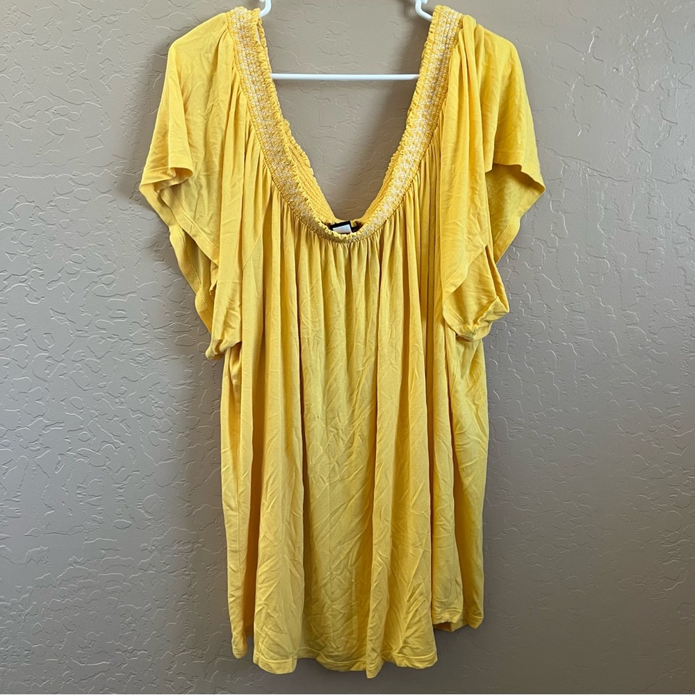 Torrid Yellow Off The Shoulder Blouse - Size 4X